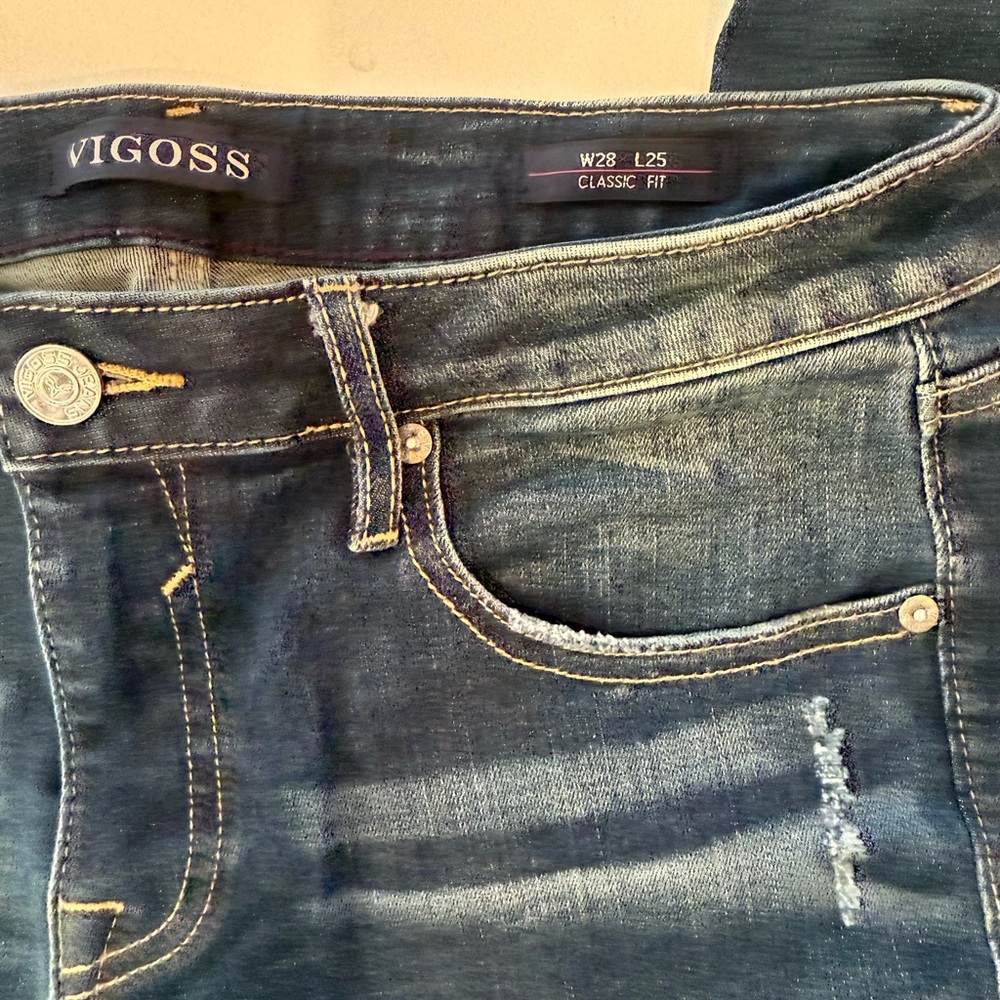 VIGOSS WOMENS SKINNY JEANS - THOMPSON TOMBOY CLASSIC FIT DISTRESSED SIZE 28 - Picture 3 of 10